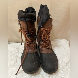 Men’s L.L. Bean Leather Duck Boots Brown & Black – Size 8 – Read Description